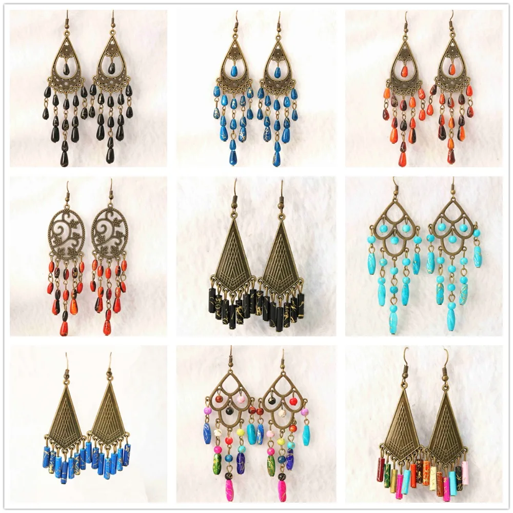 Hot sale Antique colorful beads tassel vintage drop earrings women girls gift Jewelry B1064
Hot sale Antique colorful beads tassel vintage drop earrings women girls gift Jewelry B1064