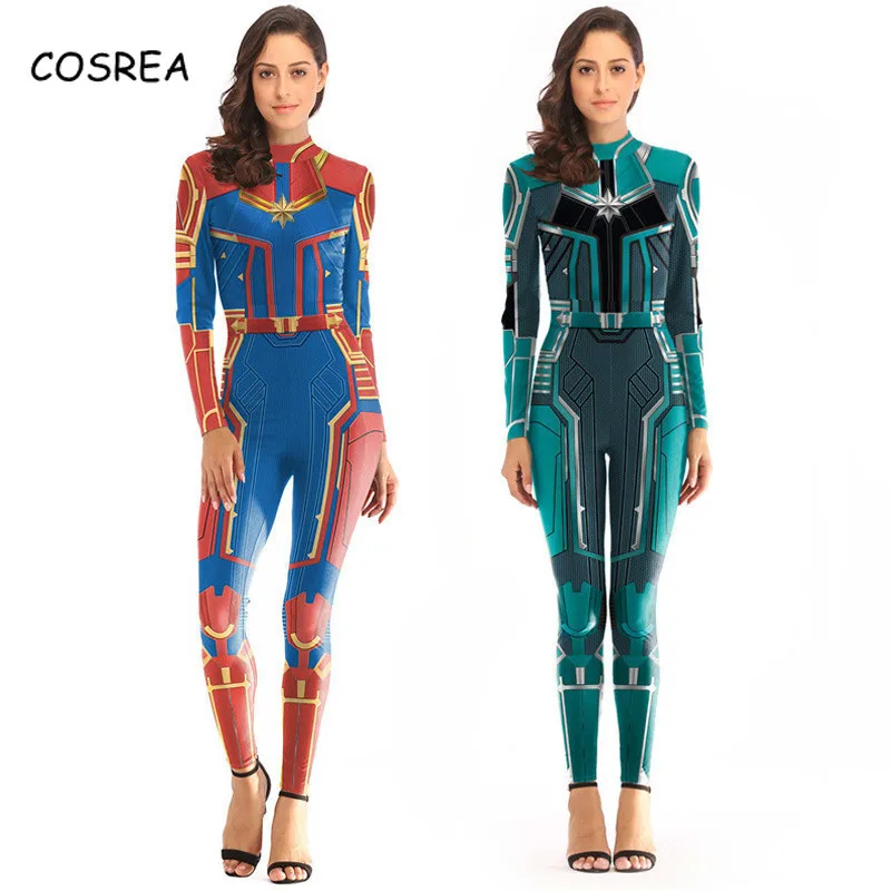 Movie Cosplay Captain Marvel Zentai Zipper Bodysuit One-piece Full Body Spandex Suit Costume Superhero Onesie Adult Long Sleeve
Movie Cosplay Captain Marvel Zentai Zipper Bodysuit One-piece Full Body Spandex Suit Costume Superhero Onesie Adult Long Sleeve