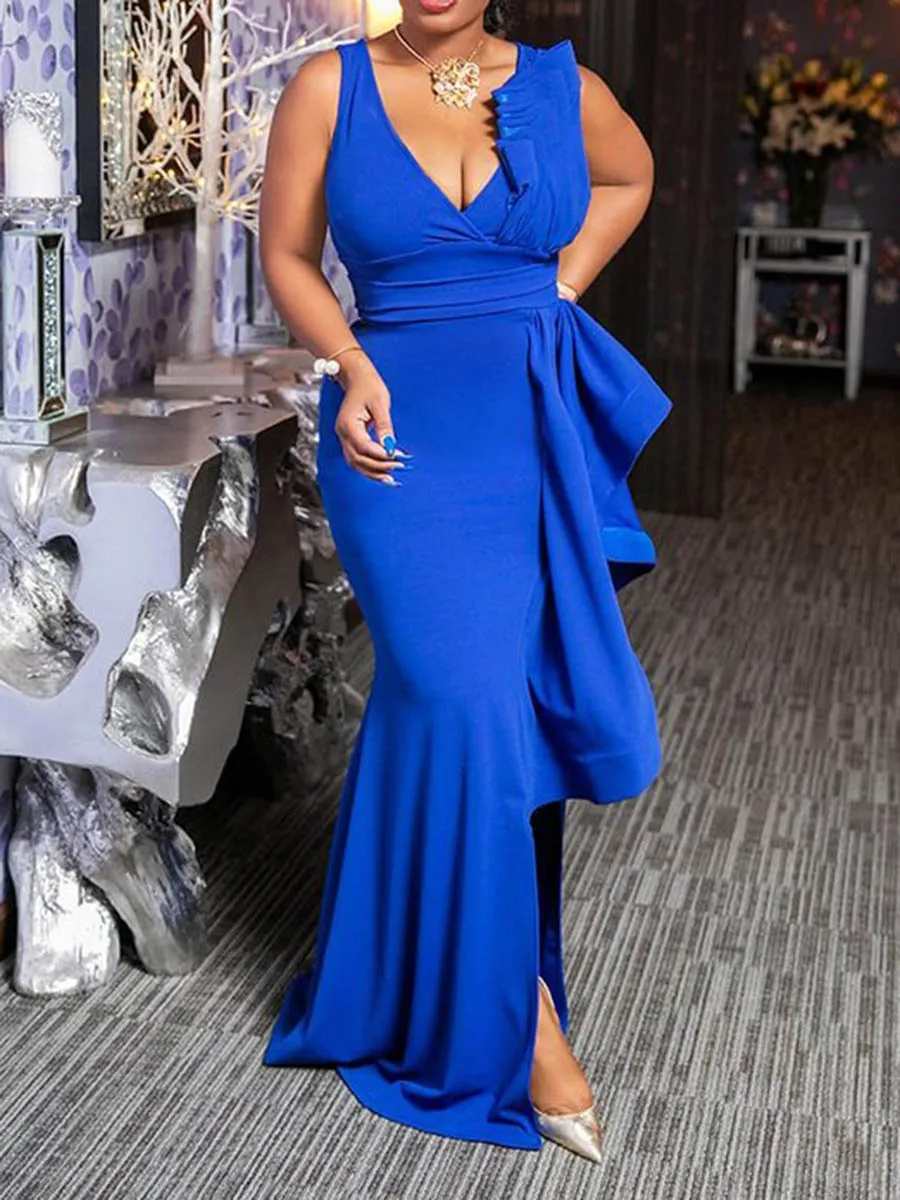 Summer Long Dresses 2019 Sexy Club Evening Deep V Neck Women Party Asymmetrical Elegant Ladies Maxi Pleated Ruffles Blue Dress
Summer Long Dresses 2019 Sexy Club Evening Deep V Neck Women Party Asymmetrical Elegant Ladies Maxi Pleated Ruffles Blue Dress