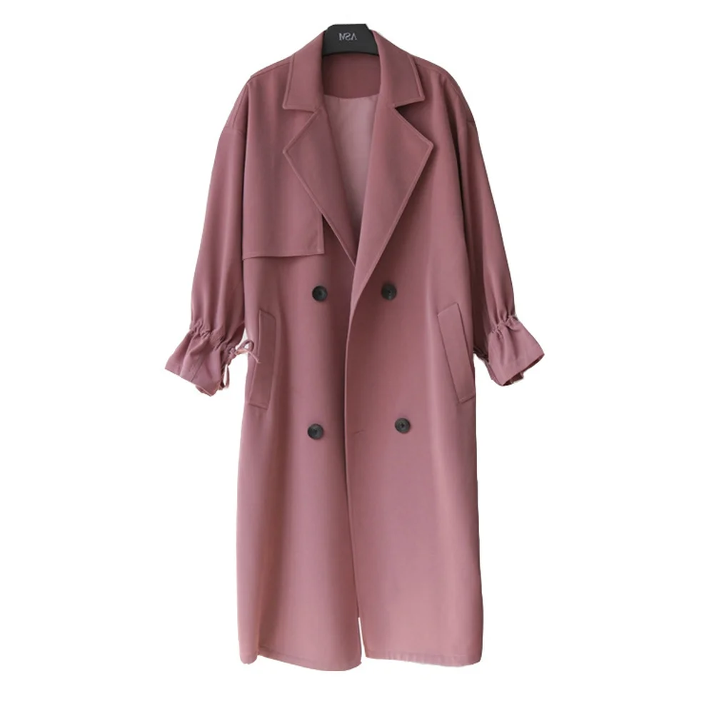 Spring Autumn 2019 New Fashion Casual Students Coat Double Breasted Wide-waisted Office Lady Long Coat Women
Spring Autumn 2019 New Fashion Casual Students Coat Double Breasted Wide-waisted Office Lady Long Coat Women