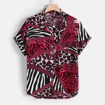men shirt streetwear shirt hawaiian shirt Summer Fashion Lapel Panel Striped Leopard Print Short Sleeve Shirt free shipping D4
men shirt streetwear shirt hawaiian shirt Summer Fashion Lapel Panel Striped Leopard Print Short Sleeve Shirt free shipping D4