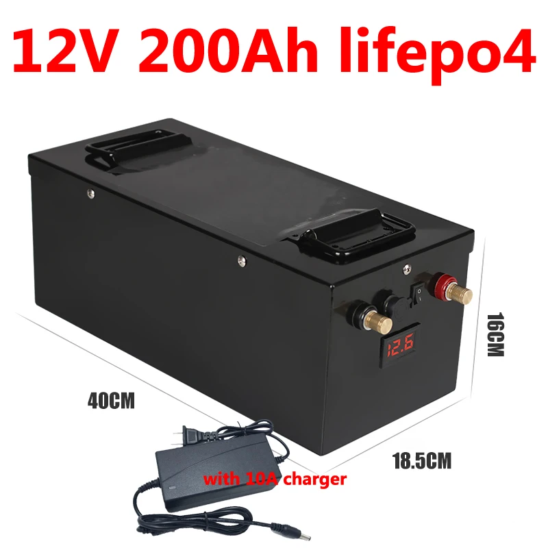 GTK Waterproof Lifepo4 12V 200AH lithium battery capacity 100A BMS 4S for 1200W inverter EV Fishing boat propeller +10A Charger
GTK Waterproof Lifepo4 12V 200AH lithium battery capacity 100A BMS 4S for 1200W inverter EV Fishing boat propeller +10A Charger