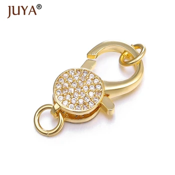 Juya Jewelry Making Supplies High Quality Copper Metal Inlay Zirconia Lobster Clasps Hooks For DIY Jewellery Accessories
Juya Jewelry Making Supplies High Quality Copper Metal Inlay Zirconia Lobster Clasps Hooks For DIY Jewellery Accessories