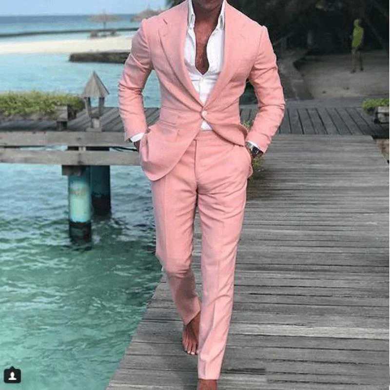 Chic Pink One Button Mens Suits Slim Fit Notched Lapel Groomsmen Wedding Tuxedos For Men Blazers Formal Suit Jacket+Pants
Chic Pink One Button Mens Suits Slim Fit Notched Lapel Groomsmen Wedding Tuxedos For Men Blazers Formal Suit Jacket+Pants