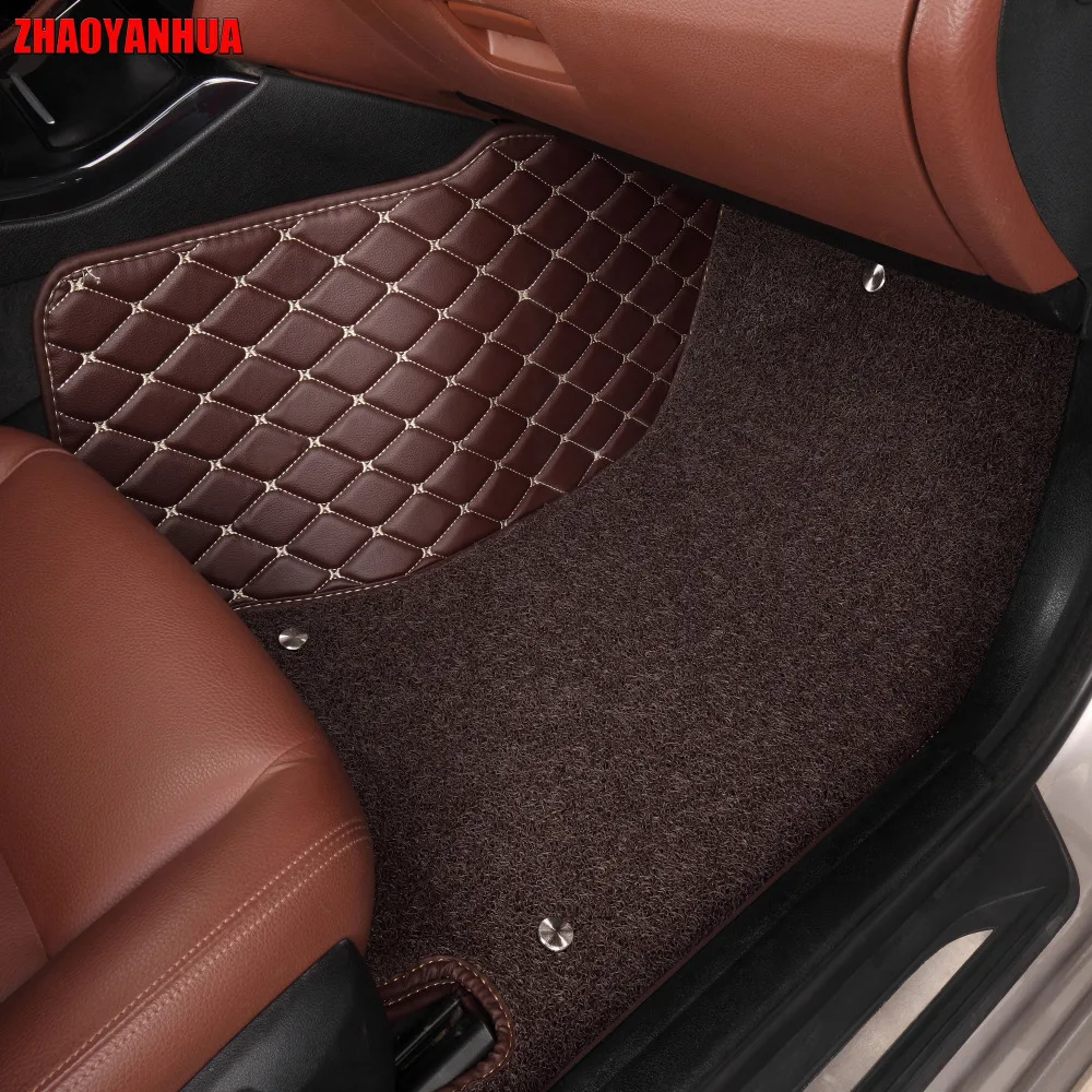 ZHAOYANHUA Car floor mats Case for Toyota Camry Corolla RAV4 Mark X Crown FJ Cruiser leather Anti-slip car-styling carpet liner |