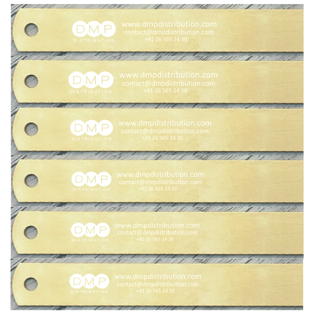 Customized Brass Stainless Metal Ruler Practical Metric Inches Measurement engraved by laser on backside with company logo&info
Customized Brass Stainless Metal Ruler Practical Metric Inches Measurement engraved by laser on backside with company logo&info