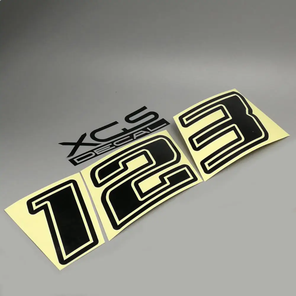 

XGS DECAL sticker Race Number Tilt Vinyl Die Cut Reflective Decal For Car Motorcycle ATV Helmet sticker Outdoor Decal