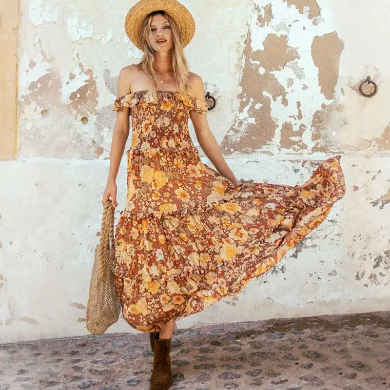 Boho Inspired orange floral print off shoulder boho dress ruffles bust cascading tierd summer dresses gypsy casual women dress
Boho Inspired orange floral print off shoulder boho dress ruffles bust cascading tierd summer dresses gypsy casual women dress
