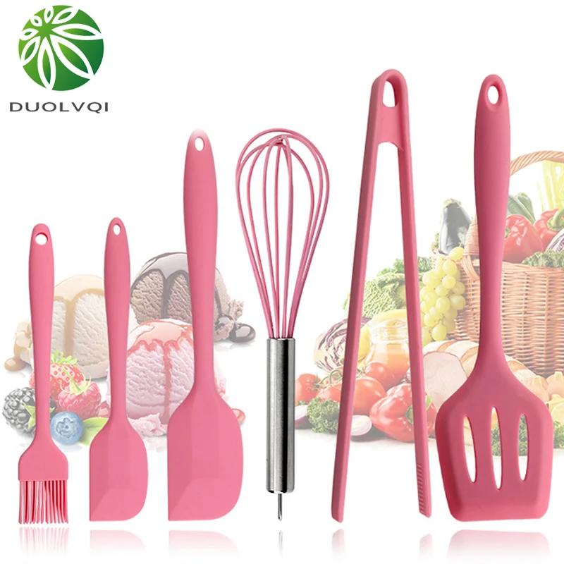 6pcs Food Grade Silicone Kitchen Cooking Tools Pink kitchenware Durable Cooking Utensils Eco-friendly Kitchen Baking Tools
6pcs Food Grade Silicone Kitchen Cooking Tools Pink kitchenware Durable Cooking Utensils Eco-friendly Kitchen Baking Tools