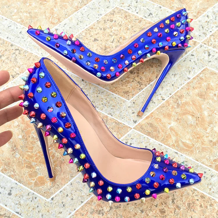 2019 Fashion free shipping blue Patent Leather spikes Poined Toes Stiletto Heel high heel shoe pump HIGH-HEELED SHOES dress shoe
2019 Fashion free shipping blue Patent Leather spikes Poined Toes Stiletto Heel high heel shoe pump HIGH-HEELED SHOES dress shoe
