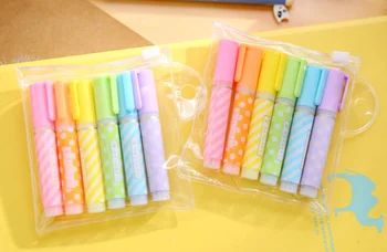 Lovely candy color mini dots stripe Highlighter pen markers for reading book Fluorescent drawing pen office School supplies
Lovely candy color mini dots stripe Highlighter pen markers for reading book Fluorescent drawing pen office School supplies
