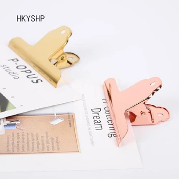 HKYSHP Creative cute golden clip rose gold stainless steel sealing clip large folder school stationery office supplies
HKYSHP Creative cute golden clip rose gold stainless steel sealing clip large folder school stationery office supplies