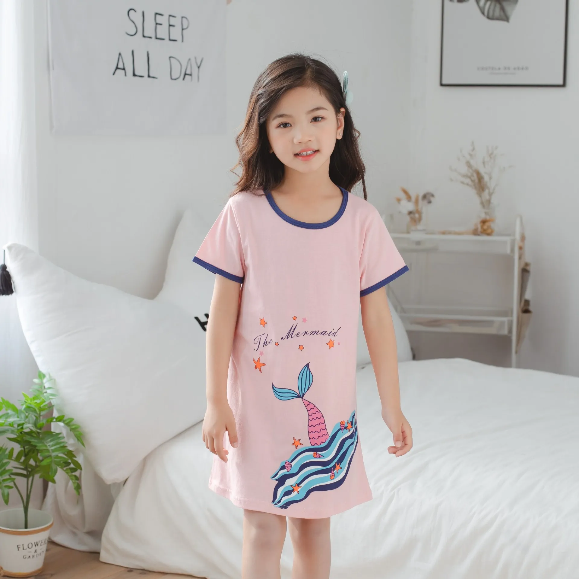 Summer Cotton Mermail Nightdress Nighty For Girls Fashion Nightwear Nightshirt Kids Unicorn Nightgowns Children's Pajamas Dress
Summer Cotton Mermail Nightdress Nighty For Girls Fashion Nightwear Nightshirt Kids Unicorn Nightgowns Children's Pajamas Dress
