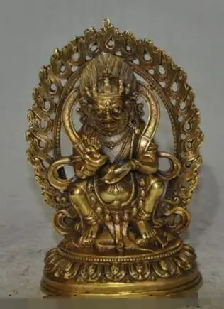 S01369 6"tibet buddhism bronze gilt Mahakala Jambhala Mammon wealth god yuanbao statue B0403
S01369 6"tibet buddhism bronze gilt Mahakala Jambhala Mammon wealth god yuanbao statue B0403