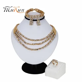 MUKUN Dubai Gold Jewelry Sets Nigerian Wedding African Beads Crystal Bridal Jewellery Set Rhinestone Ethiopian Jewelry parure
MUKUN Dubai Gold Jewelry Sets Nigerian Wedding African Beads Crystal Bridal Jewellery Set Rhinestone Ethiopian Jewelry parure