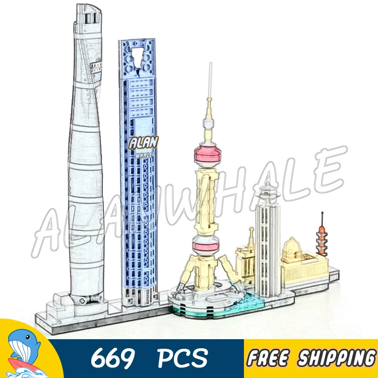 669pcs World Famous Architecture Shanghai Skyline The Oriental Pearl TV Tower Figure Building Blocks Toys Compatible
669pcs World Famous Architecture Shanghai Skyline The Oriental Pearl TV Tower Figure Building Blocks Toys Compatible