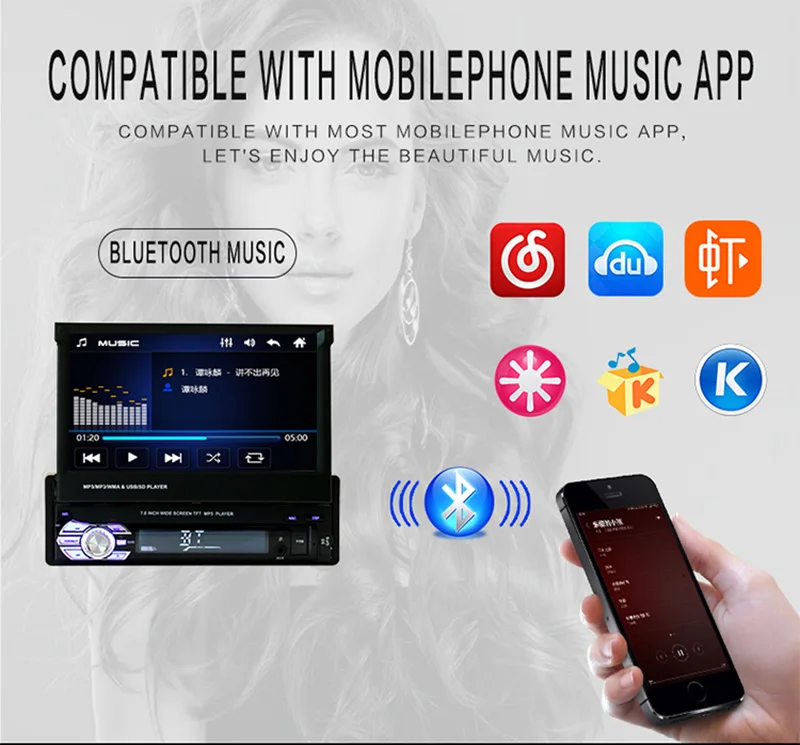 Excellent Retractable 1 Din Car Radio with gps and screen touch Multimedia Car Player 7" Auto Radio Stereo FM Bluetooth MP5 Audio Player 10 Excellent Retractable 1 Din Car Radio with gps and screen touch Multimedia Car Player 7" Auto Radio Stereo FM Bluetooth MP5 Audio Player 10