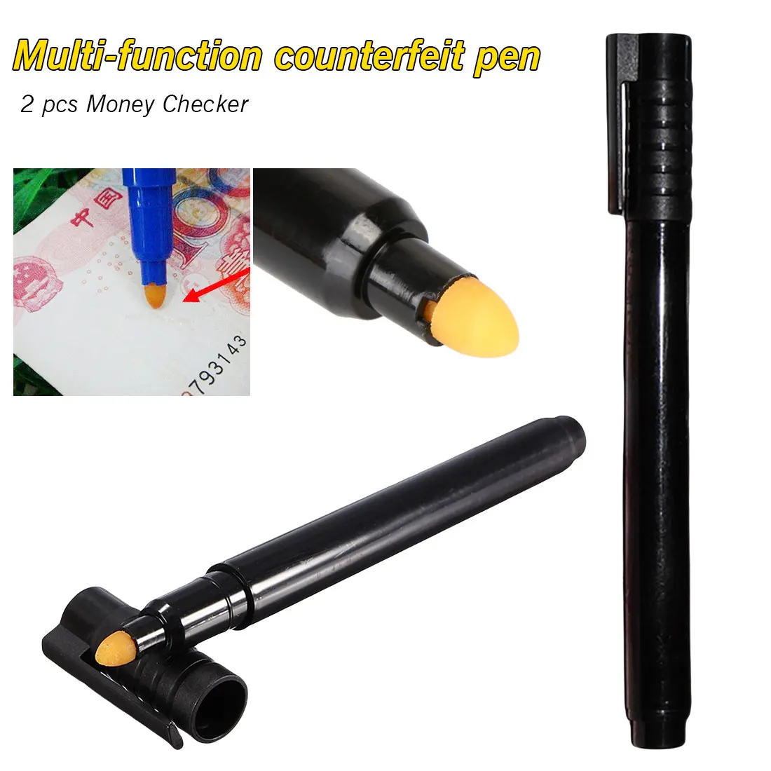 2Pcs Money Checker Tester Pen Money Currency Detector Counterfeit Marker Fake Banknotes Tester Pen Ink Hand Checking Tools
2Pcs Money Checker Tester Pen Money Currency Detector Counterfeit Marker Fake Banknotes Tester Pen Ink Hand Checking Tools