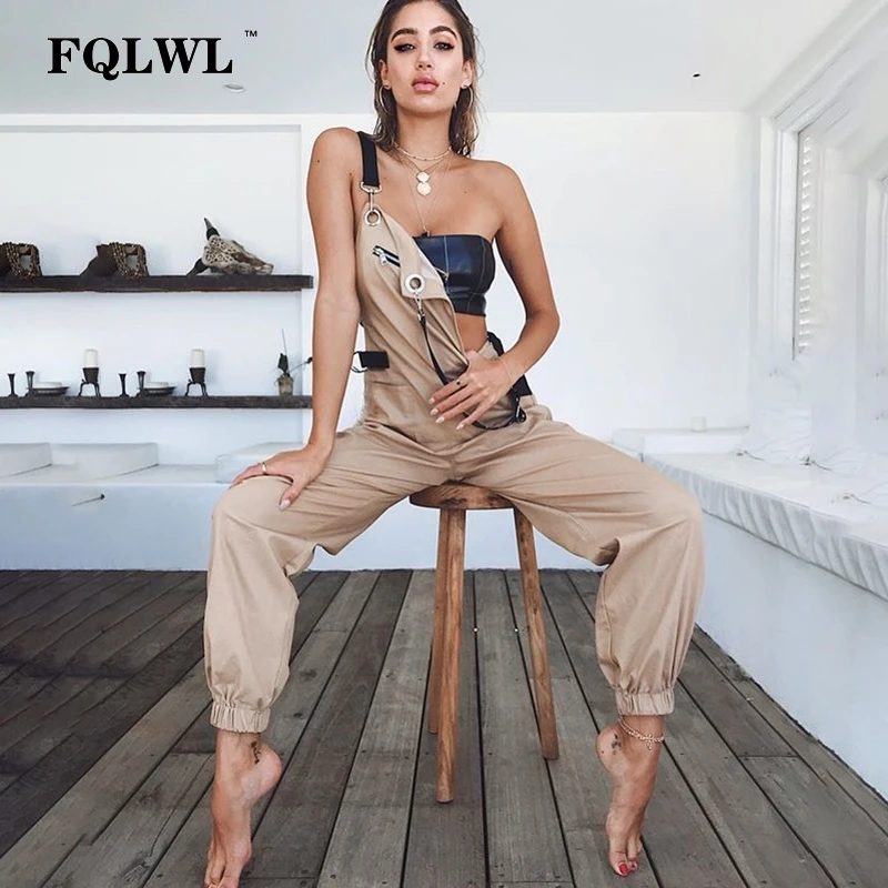 FQLWL Khaki Pockets Adjusted Strap Overalls Rompers Sleevlesee High Waist Zipper Jumpsuit Women Summer Streetwear Cargo Pants
FQLWL Khaki Pockets Adjusted Strap Overalls Rompers Sleevlesee High Waist Zipper Jumpsuit Women Summer Streetwear Cargo Pants