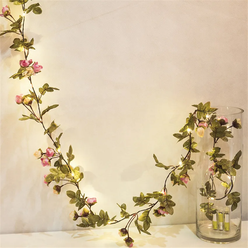 Artificial Flower leaf garland Copper LED fairy string lights for rustic wedding garland summer party Christmas tree decor
Artificial Flower leaf garland Copper LED fairy string lights for rustic wedding garland summer party Christmas tree decor