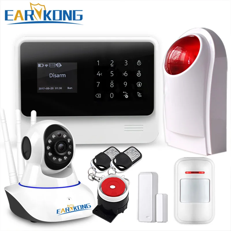 

Original G90B WIFI gsm alarm system Touch Keyboard IOS Android APP 433MHz Home Burglar Wifi/GSM/GPRS/SMS Alarm System, Earykong