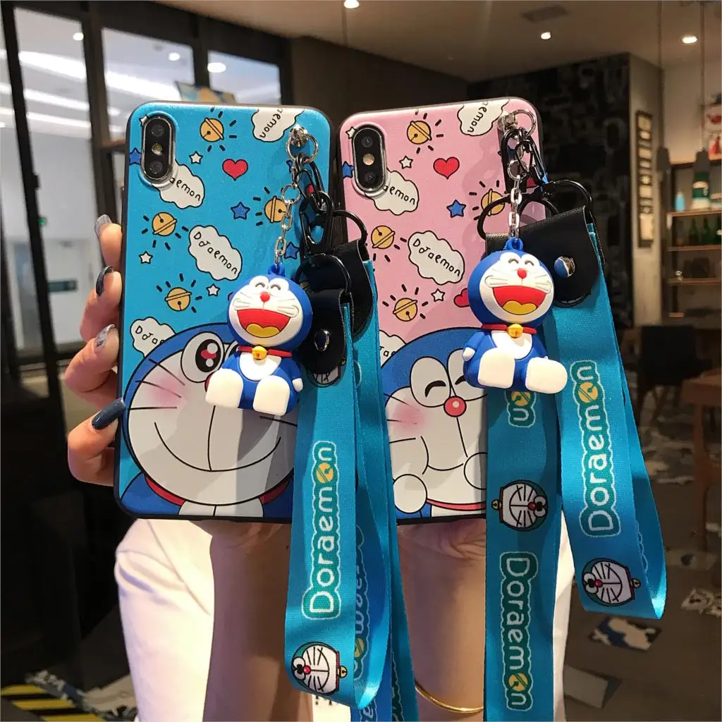 For iPhone 11 Pro Xs Max Xs XR 6 7 8Plus Case Love Doraemon TPU Case Stand Holder Soft Phone Strap Rope Case
For iPhone 11 Pro Xs Max Xs XR 6 7 8Plus Case Love Doraemon TPU Case Stand Holder Soft Phone Strap Rope Case