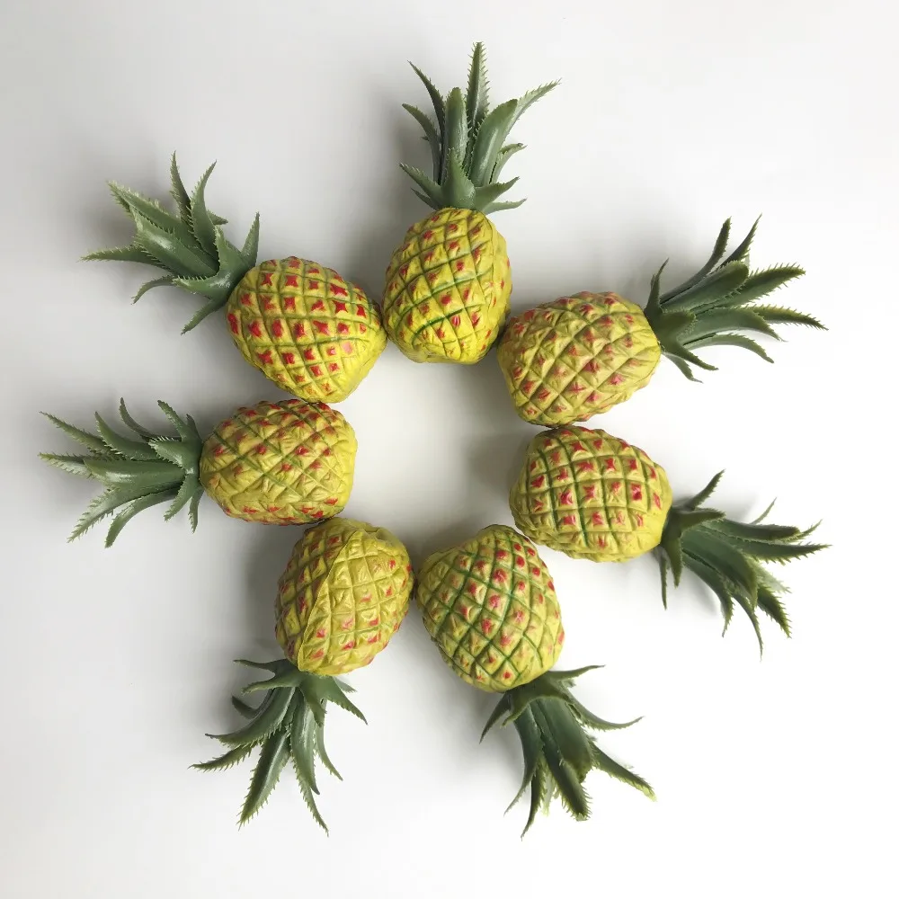 Moochung 6pcs Mini Plastic Artificial Pineapple Fruits For Diy