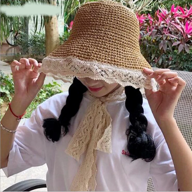 Summer Fashion Women Sun Hat Lady Girls Lace Ribbon Beach Hat Floppy Female Travel Folding Chapeu
Summer Fashion Women Sun Hat Lady Girls Lace Ribbon Beach Hat Floppy Female Travel Folding Chapeu
