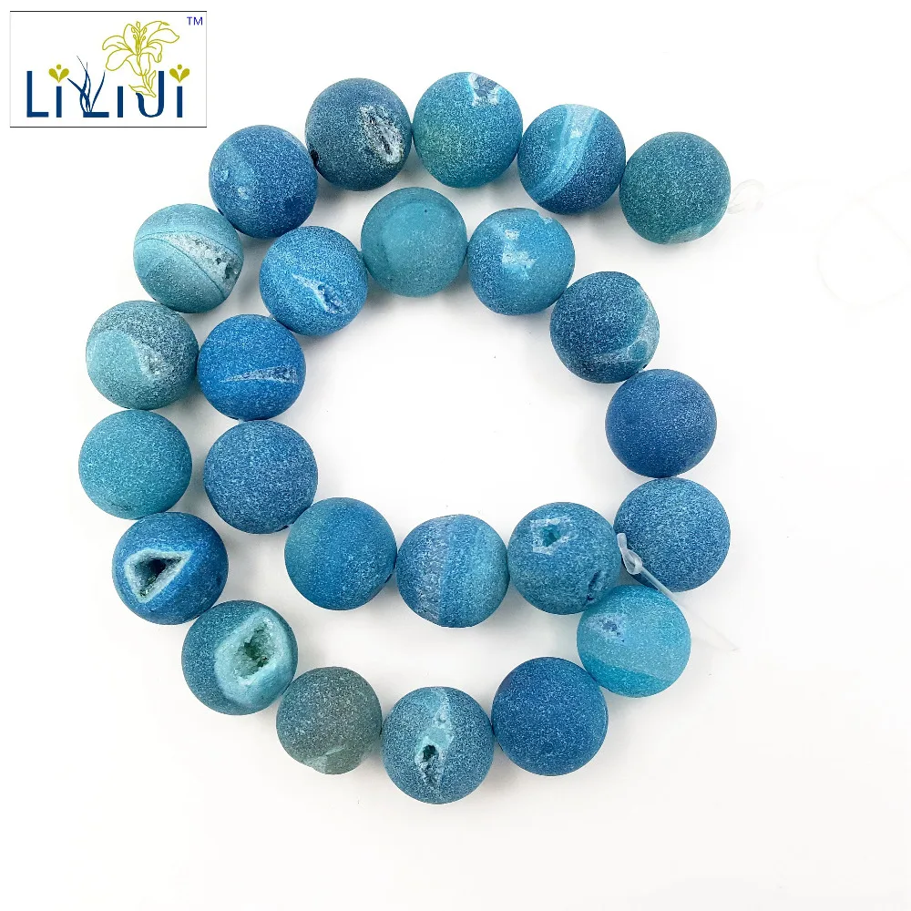 Lii Ji Natural Stone frosted Blue Color Crystal Agate 16mm Round Shape beads approx 39cm DIY Jewelry Making Bracelet Necklace
Lii Ji Natural Stone frosted Blue Color Crystal Agate 16mm Round Shape beads approx 39cm DIY Jewelry Making Bracelet Necklace