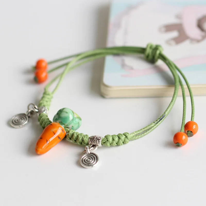 Shangquan 2018 New Arrivals Manual Carved Exquisite White Clay Ceramic Radish Shape Hand-Woven Bracelets Free Shipping
Shangquan 2018 New Arrivals Manual Carved Exquisite White Clay Ceramic Radish Shape Hand-Woven Bracelets Free Shipping