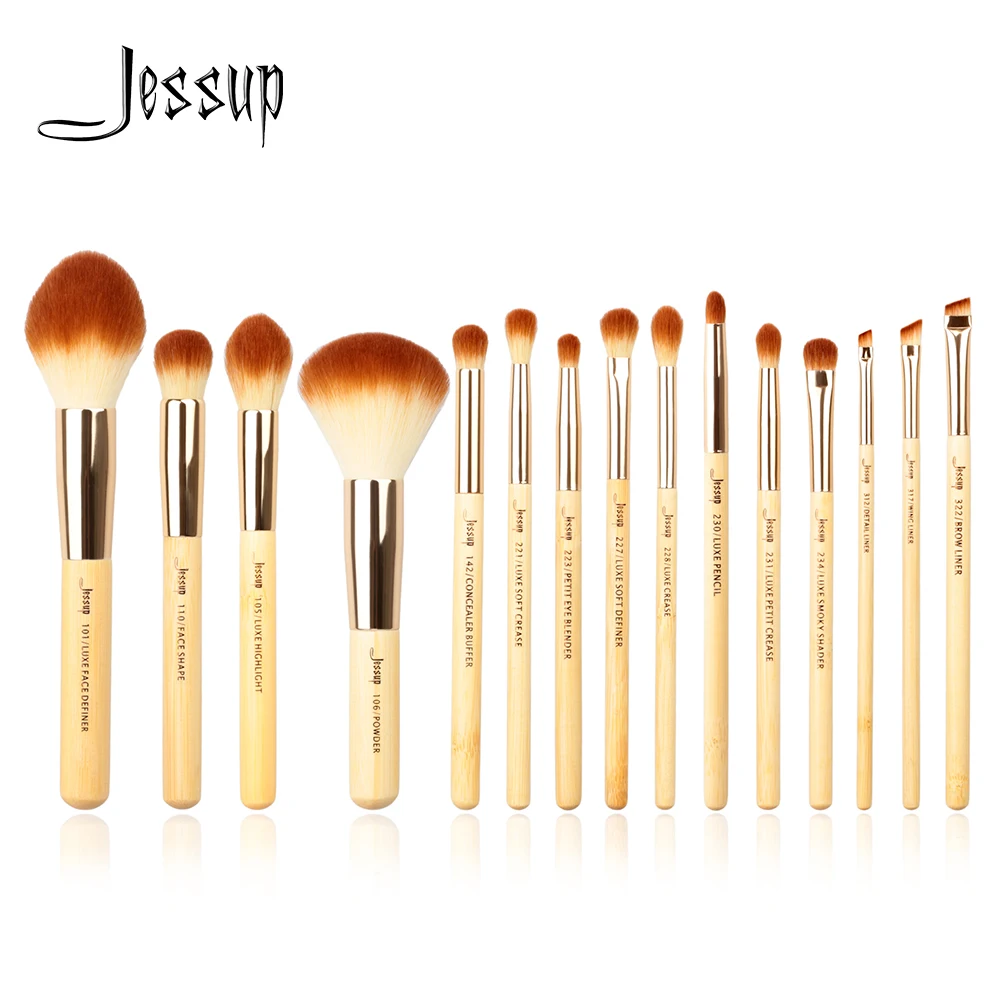 Jessup Brand 15pcs Beauty Bamboo Professional Makeup Brushes Set Make up Brush Tools kit Foundation Powder
Jessup Brand 15pcs Beauty Bamboo Professional Makeup Brushes Set Make up Brush Tools kit Foundation Powder