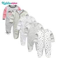 3/4/5Pcs/set Super Soft Cotton Baby Unisex Rompers Overalls Newborn Clothes Long Sleeve Roupas de bebe Infantis Boy clothing Set image