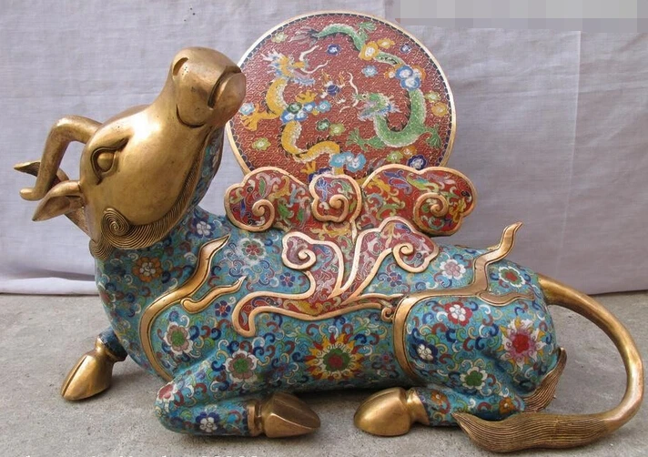 wholesale factory China Royal Pure bronze Gild cloisonne unicorn ox See Two dragon Moon Statue
wholesale factory China Royal Pure bronze Gild cloisonne unicorn ox See Two dragon Moon Statue