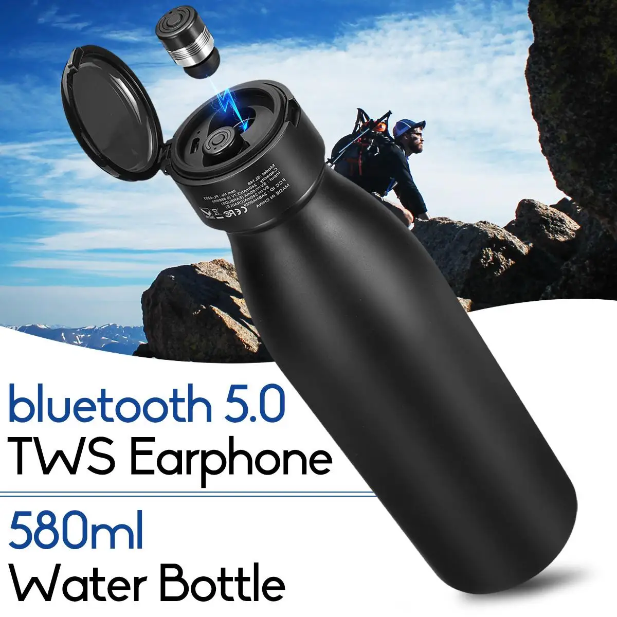 2in1 TWS bluetooth 5.0 Earphone Wireless Earbuds Sports Headset + 580ml Sports Drink stainless steel Water Bottle Outdoor
2in1 TWS bluetooth 5.0 Earphone Wireless Earbuds Sports Headset + 580ml Sports Drink stainless steel Water Bottle Outdoor