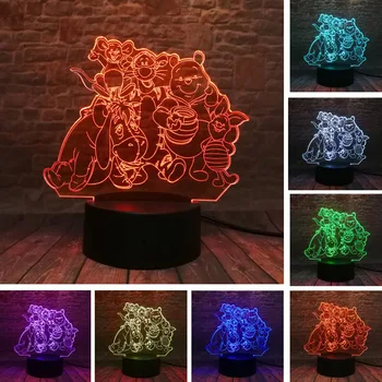 Cartoon 3D Cute Family Bear Eeyore Hoo Bouncing Tigger Friends 3D LED Night Light 7 Color USB Touch Boys Room Xmas Birthday Gift
Cartoon 3D Cute Family Bear Eeyore Hoo Bouncing Tigger Friends 3D LED Night Light 7 Color USB Touch Boys Room Xmas Birthday Gift