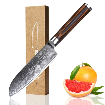 SUNNECKO 5" inch Damascus Santoku Knife Japanese VG10 Steel Sharp Blade Meat Fruit Cutter Knife Pakka Wood Handle Kitchen Knives
SUNNECKO 5" inch Damascus Santoku Knife Japanese VG10 Steel Sharp Blade Meat Fruit Cutter Knife Pakka Wood Handle Kitchen Knives