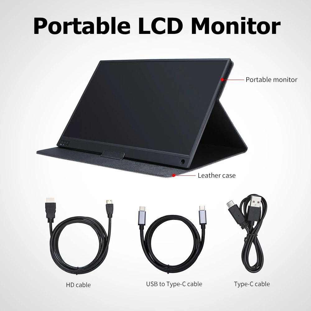 Portable Monitor 15.6 inch Display Computer PC HDMI 1080P Type-C W-LED Display Monitor for PS4/ for XBOX/Switch/PC/Android
Portable Monitor 15.6 inch Display Computer PC HDMI 1080P Type-C W-LED Display Monitor for PS4/ for XBOX/Switch/PC/Android