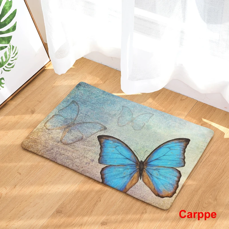 

Doormat Carpets Butterfly Print Mats Floor Kitchen Bathroom Rugs 40X60or50x80cm