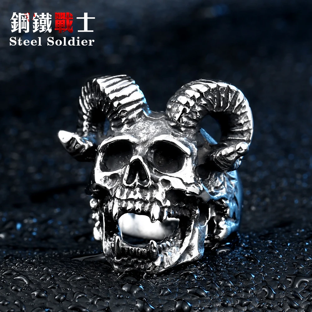 Steel soldier punk goat head vintage men ring stainless steel trendy good detail jewelry
Steel soldier punk goat head vintage men ring stainless steel trendy good detail jewelry
