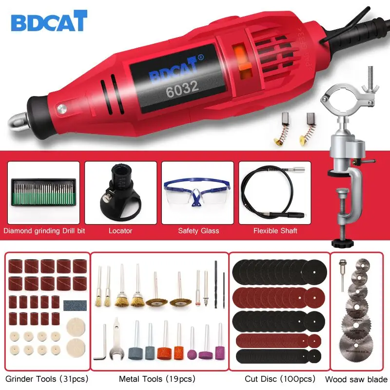 Электрический шлифовальный станок BDCAT 180 Вт инструмент Dremel гравировальная Мини