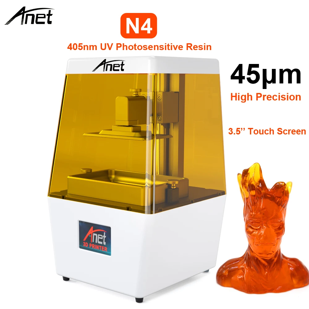 New 3.5'' LCD Touch Screen Anet N4 405nm UV 2K LCD DLP 3D Printer Photocuring Resin Printer 3D DIY Supper High precision
New 3.5'' LCD Touch Screen Anet N4 405nm UV 2K LCD DLP 3D Printer Photocuring Resin Printer 3D DIY Supper High precision