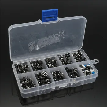 New 180pcs Tactile Push Button Switch Micro-Momentary Tact Assortment Kit 10 Kinds of 6x6 Smart Electronics Push Button Switch
New 180pcs Tactile Push Button Switch Micro-Momentary Tact Assortment Kit 10 Kinds of 6x6 Smart Electronics Push Button Switch