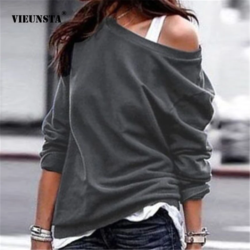 VIEUNSTA Sexy Slash Neck Long Sleeve Hoodie Sweatshirt Women Autumn Off Shoulder Solid Pullover Tops Female Oversize Sweatshirts
VIEUNSTA Sexy Slash Neck Long Sleeve Hoodie Sweatshirt Women Autumn Off Shoulder Solid Pullover Tops Female Oversize Sweatshirts