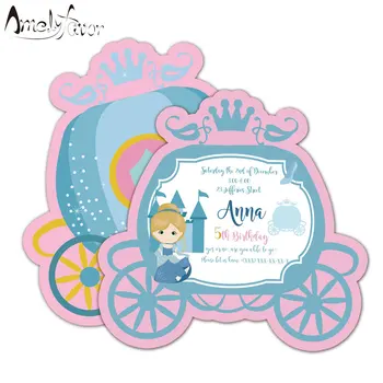 

Princess Invitations Card Birthday Party Supplies Princess Carriage Party Decorations Kids Event Birthday Invitation