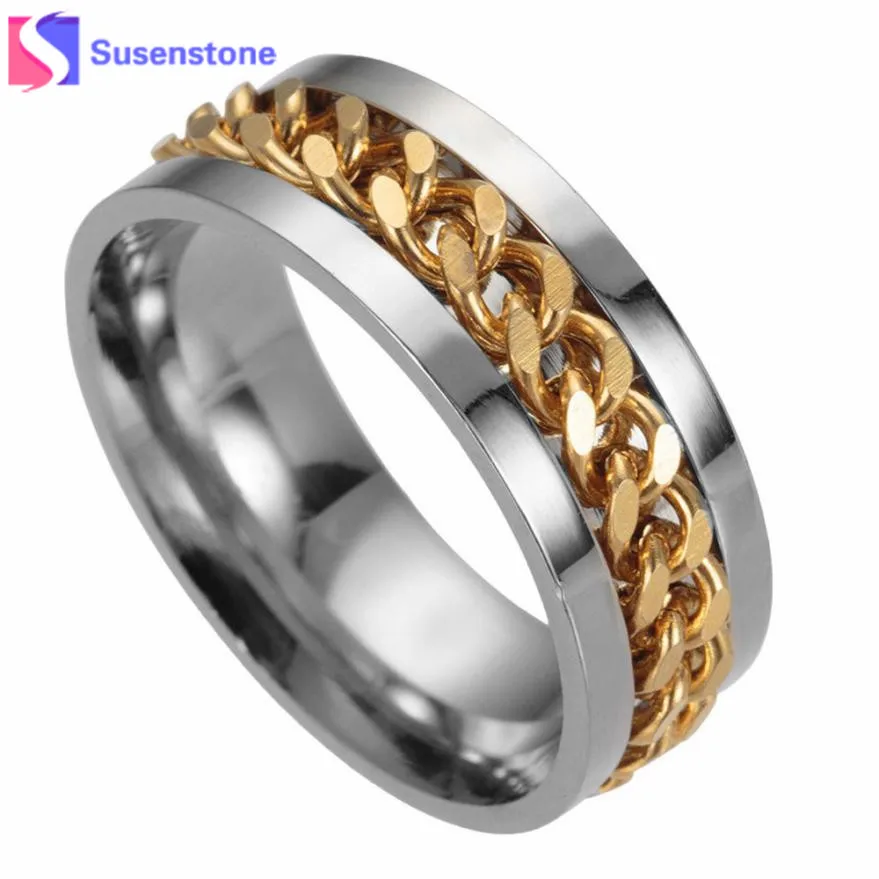 SUSENSTONE men Rotation Ring Cross Border Jewelry accessories ring men Titanium wedding turn Punk Hip hop Ring for women #1011
SUSENSTONE men Rotation Ring Cross Border Jewelry accessories ring men Titanium wedding turn Punk Hip hop Ring for women #1011