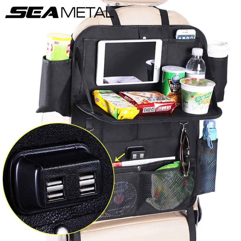 Car Seat Organizer Auto Seat Back Storage Bag Automobiles Backseat Table 4 USB Charger Computer Tray Organizer Net Accessories
Car Seat Organizer Auto Seat Back Storage Bag Automobiles Backseat Table 4 USB Charger Computer Tray Organizer Net Accessories