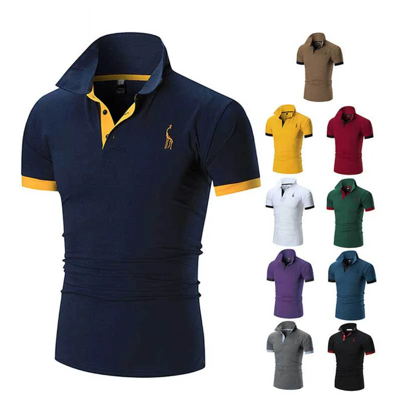 2019 Men Solid Color Deer Embroidery Polo Shirt Clothing Business Casual Cotton Male Short Sleeve Slim
2019 Men Solid Color Deer Embroidery Polo Shirt Clothing Business Casual Cotton Male Short Sleeve Slim