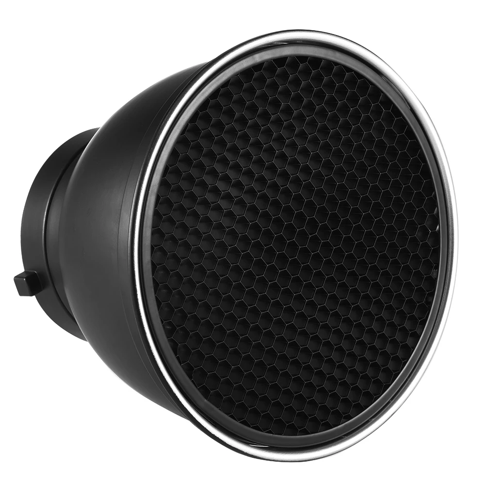 7" Standard Reflector Diffuser Lamp Shade Dish with 60 Degree Honeycomb Grid for Bowens Mount Studio Strobe Flash Speedlite
7" Standard Reflector Diffuser Lamp Shade Dish with 60 Degree Honeycomb Grid for Bowens Mount Studio Strobe Flash Speedlite