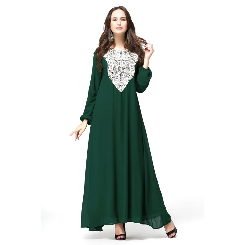 Фото Кафтан Jilbab мусульманская одежда женское Коктейльное Платье макси с длинным