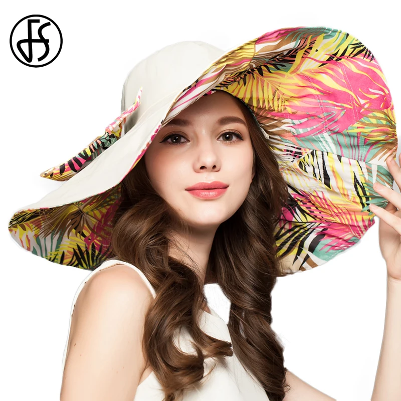 FS Large Women Summer Hats Big Brim Beach Foldable Sun Hat Vintage Floppy Visor Caps Blue Flower Print Cap
FS Large Women Summer Hats Big Brim Beach Foldable Sun Hat Vintage Floppy Visor Caps Blue Flower Print Cap